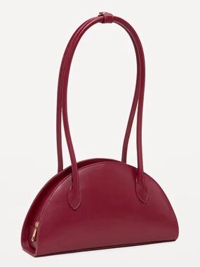 Women's Burgundy Half-Moon Shoulder Bag